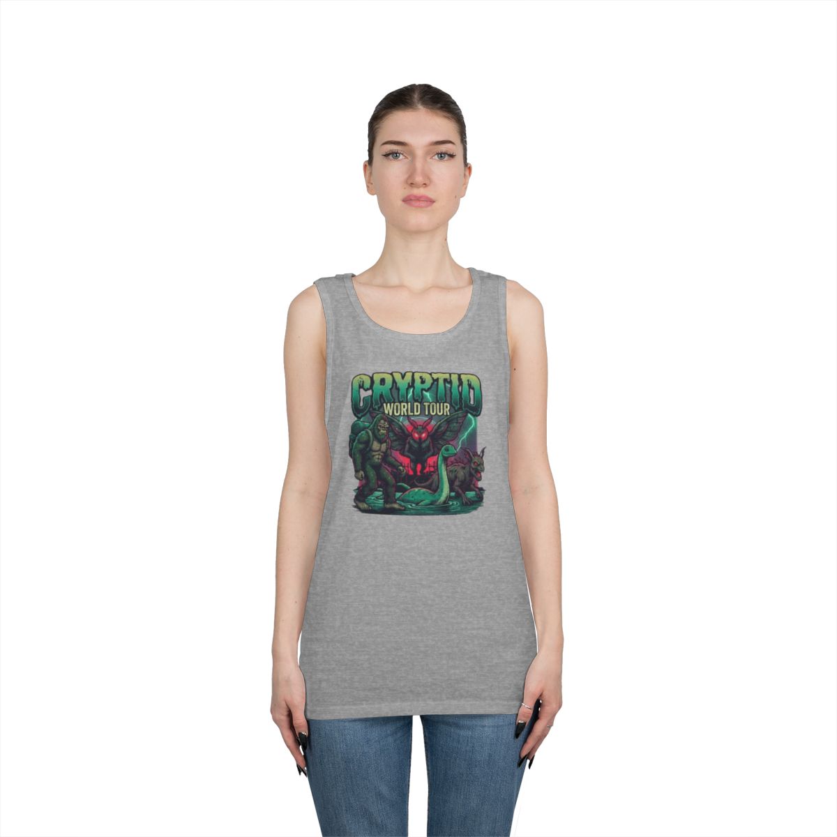 Color: Sport Grey | Puzizia (Global-Cryptid Mashup) Cryptid World Tour Tank Top