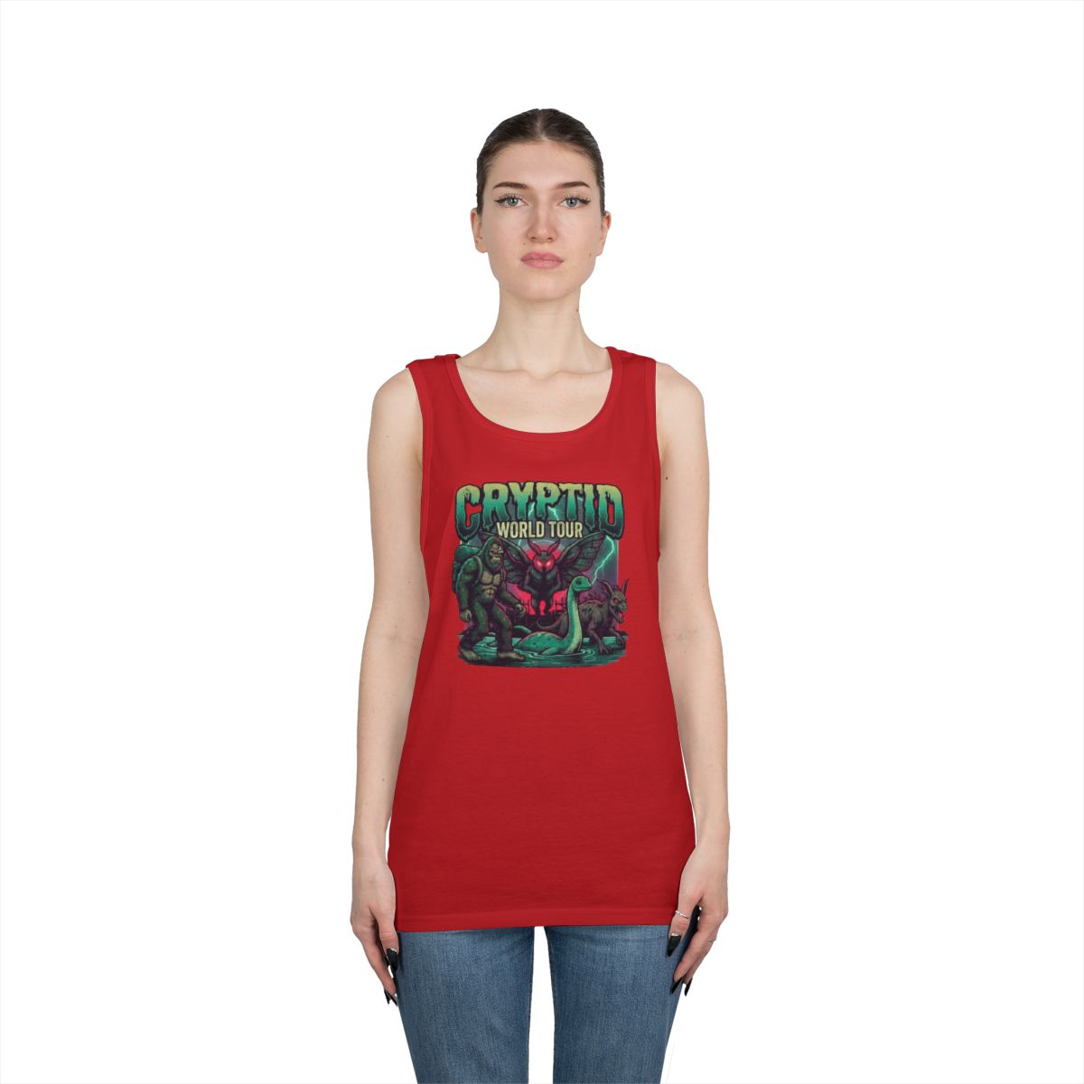Color: Red | Puzizia (Global-Cryptid Mashup) Cryptid World Tour Tank Top