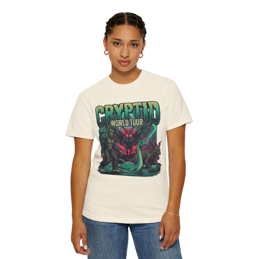 Color: Ivory | Puzizia (Global-Cryptid Mashup) Cryptid World Tour Unisex Garment-Dyed Tee
