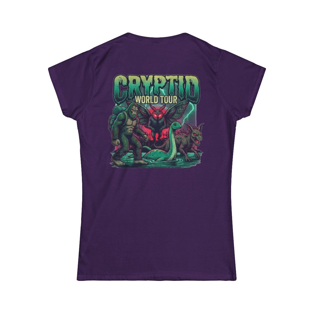 Color: Purple | Puzizia (Global-Cryptid Mashup) Cryptid World Tour Women's Tee