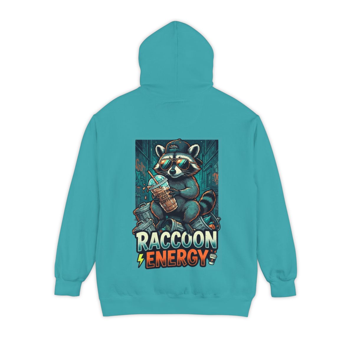 Color: Seafoam | Raccoon Energy Garment-Dyed Hoodie