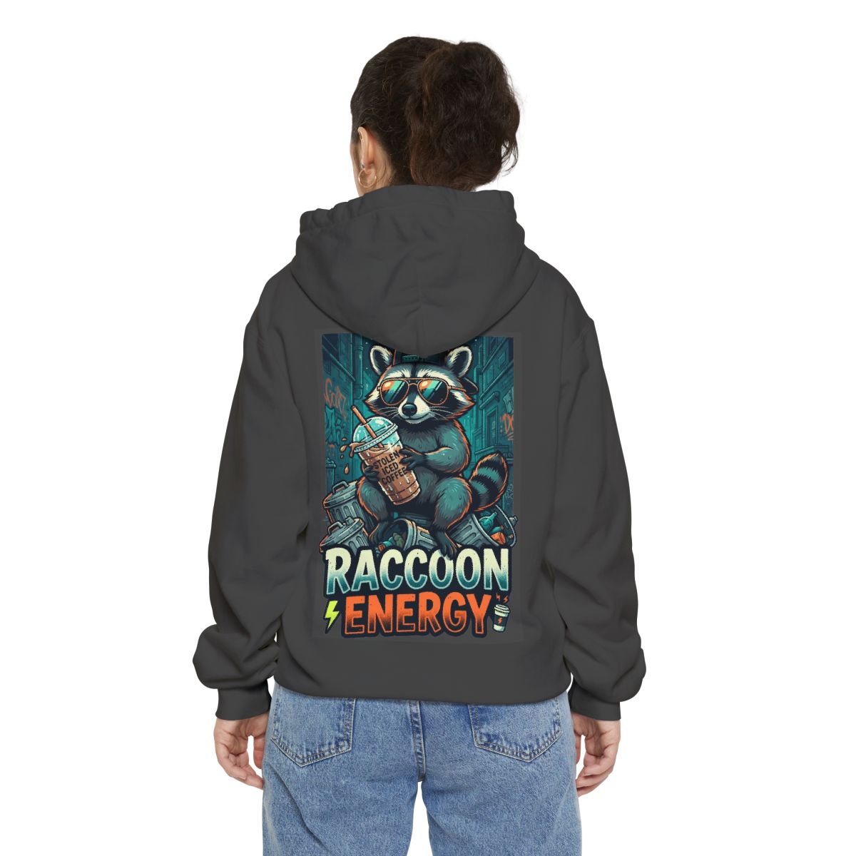 Color: Pepper | Raccoon Energy Garment-Dyed Hoodie