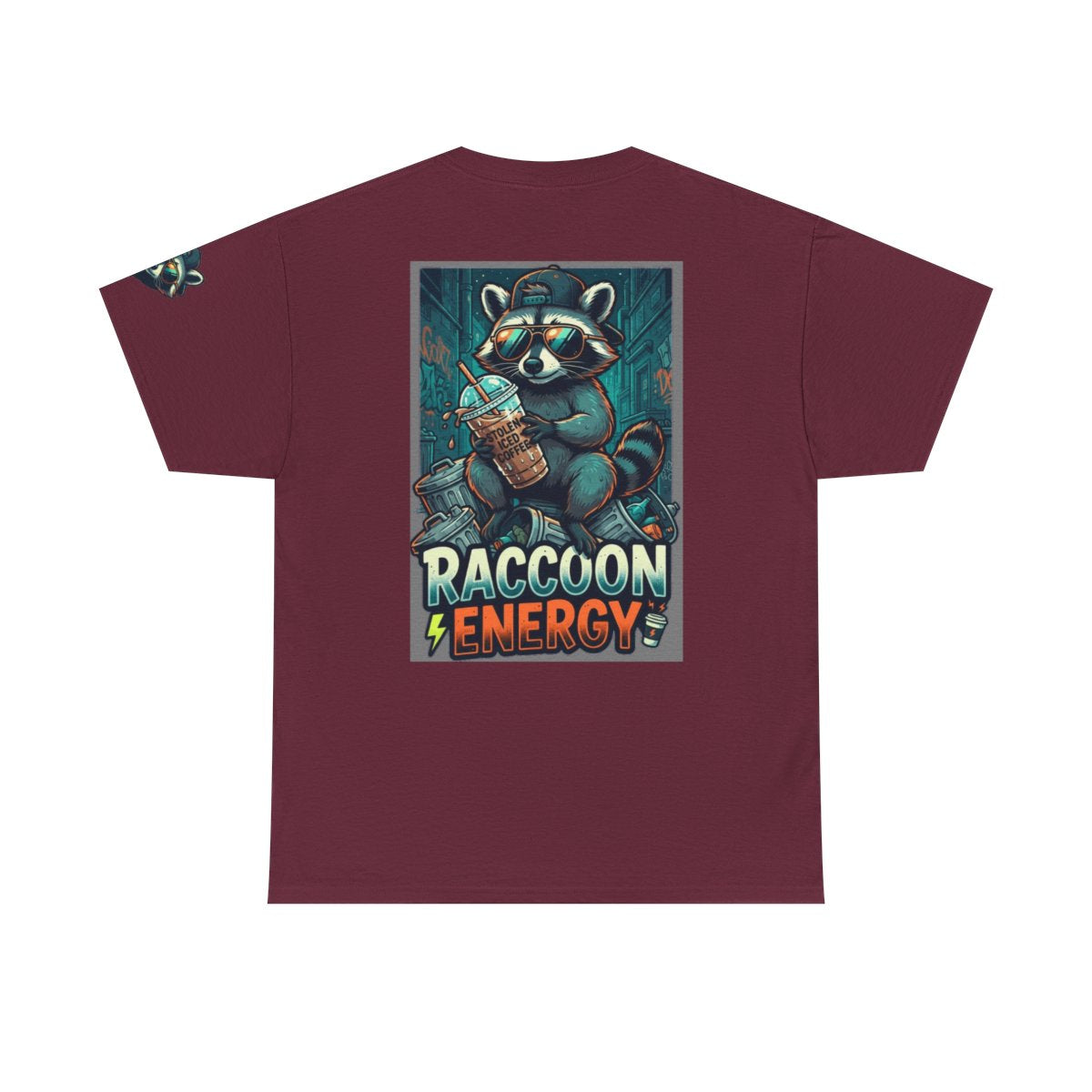 Color: Maroon | Raccoon Energy Premium Graphic Tee