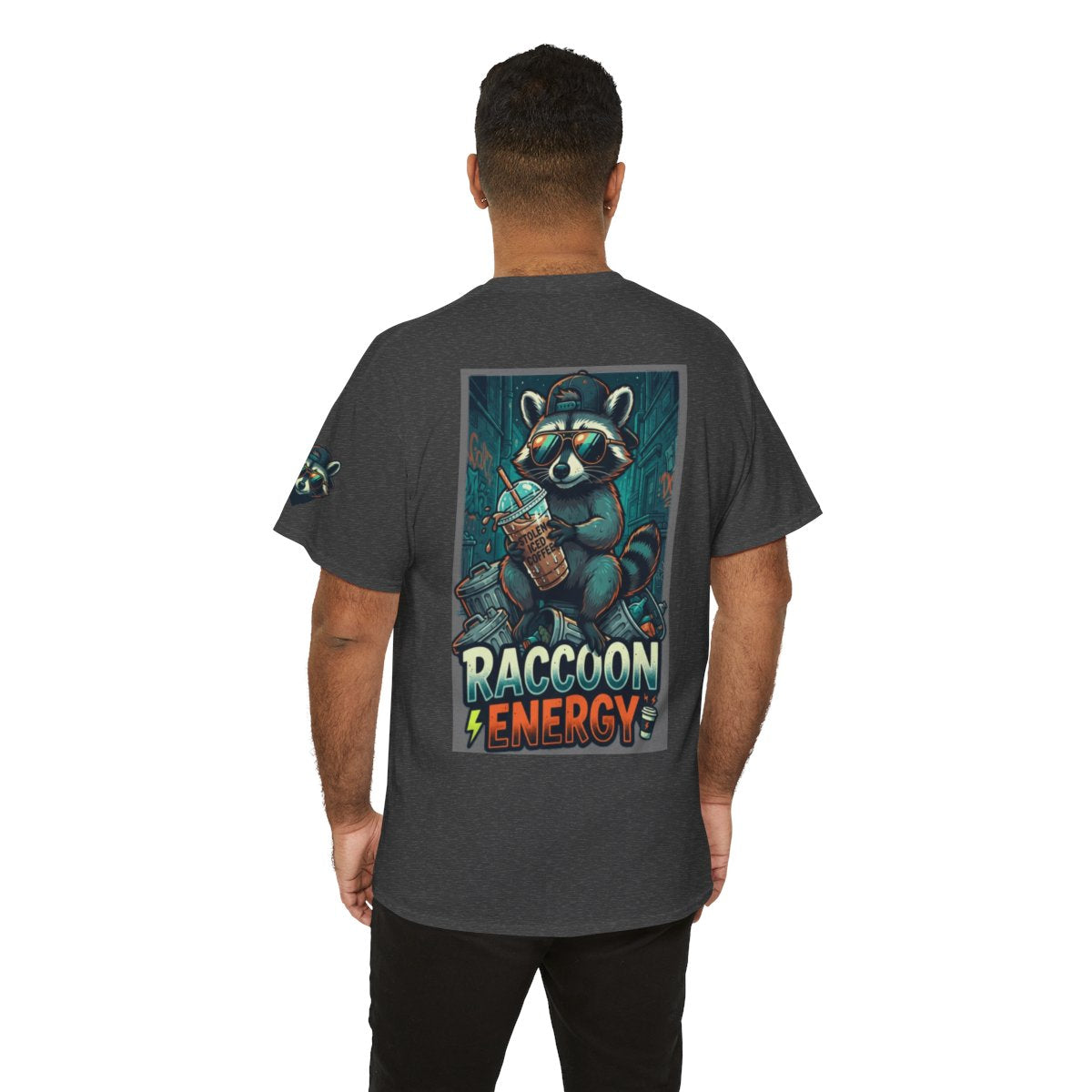 Color: Dark Heather | Raccoon Energy Premium Graphic Tee