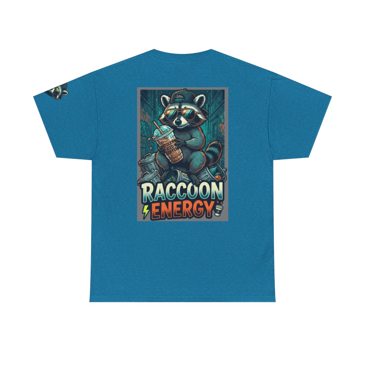Color: Antique Sapphire | Raccoon Energy Premium Graphic Tee