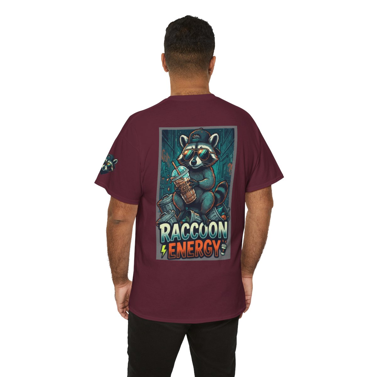 Color: Maroon | Raccoon Energy Premium Graphic Tee