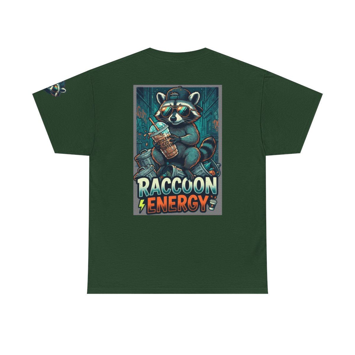 Color: Forest Green | Raccoon Energy Premium Graphic Tee