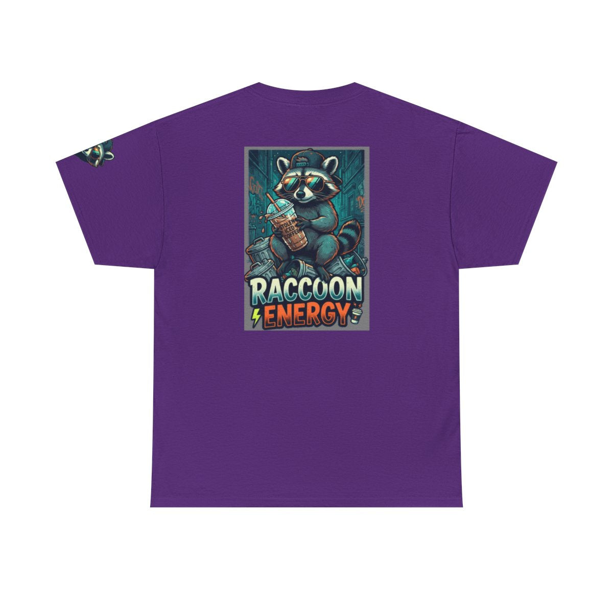 Color: Purple | Raccoon Energy Premium Graphic Tee