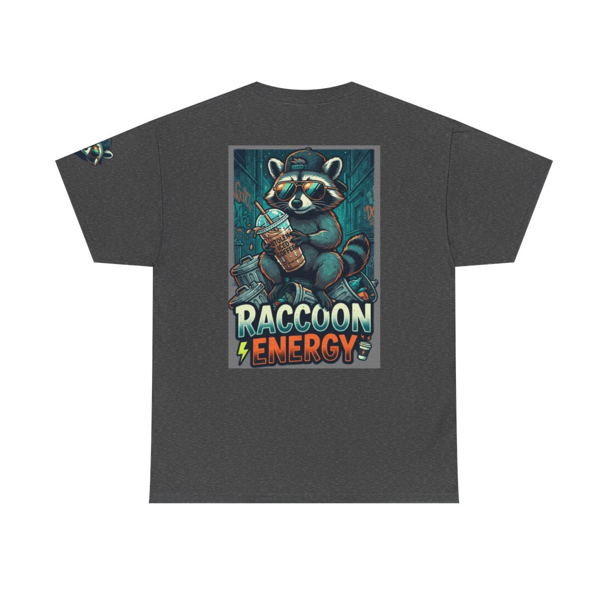 Color: Dark Heather | Raccoon Energy Premium Graphic Tee