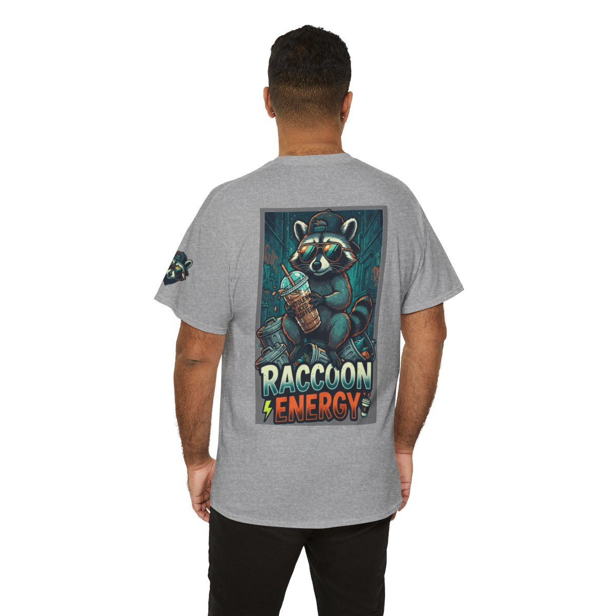 Color: Sport Grey | Raccoon Energy Premium Graphic Tee