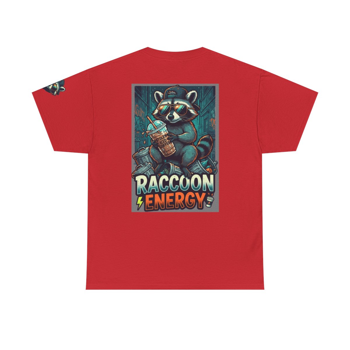 Color: Red | Raccoon Energy Premium Graphic Tee