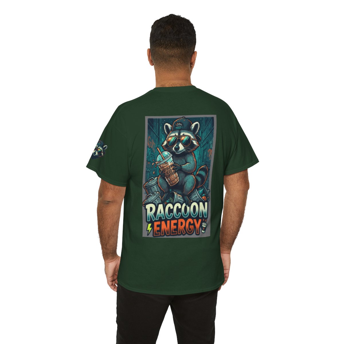 Color: Forest Green | Raccoon Energy Premium Graphic Tee