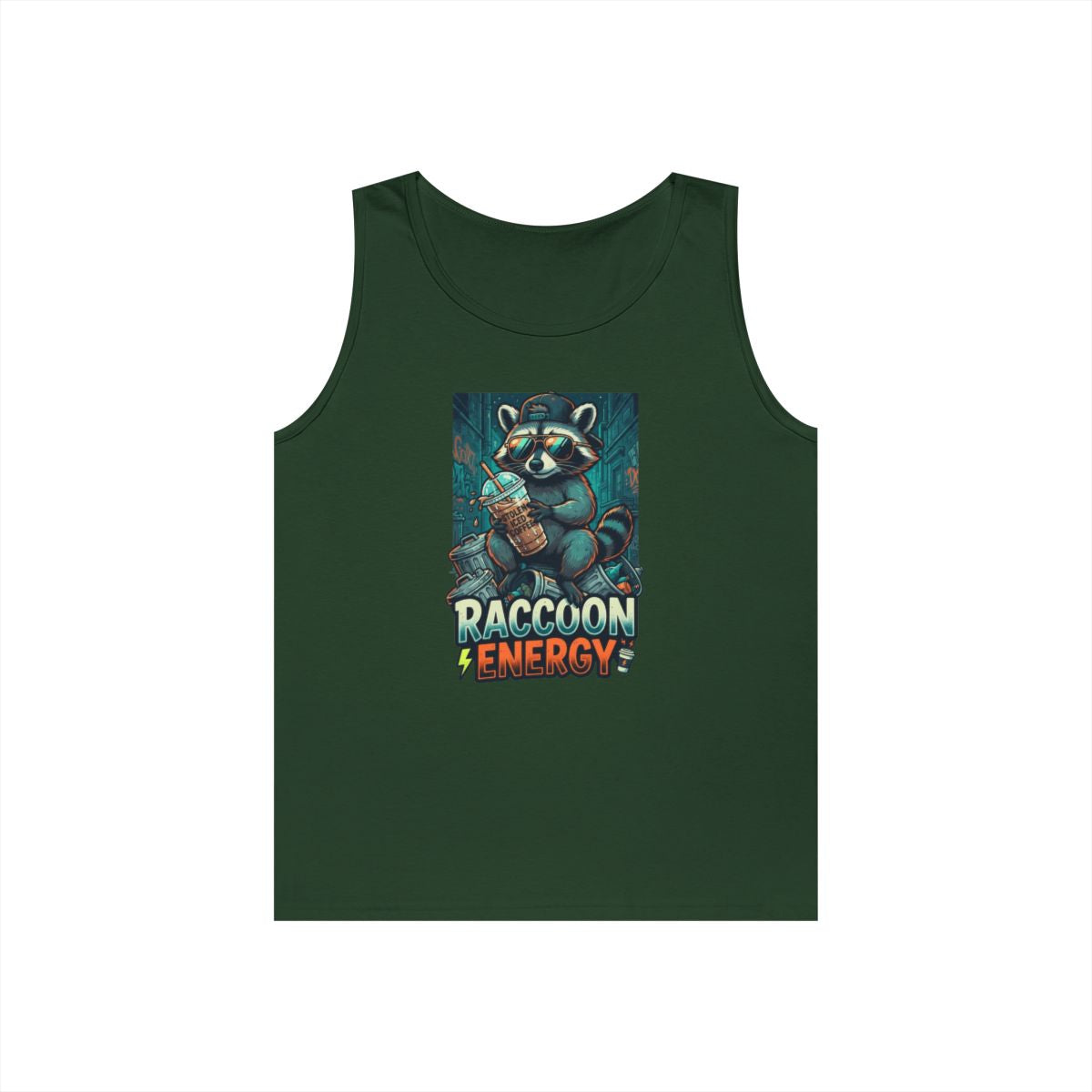 Color: Forest Green | Raccoon Energy Tank Top
