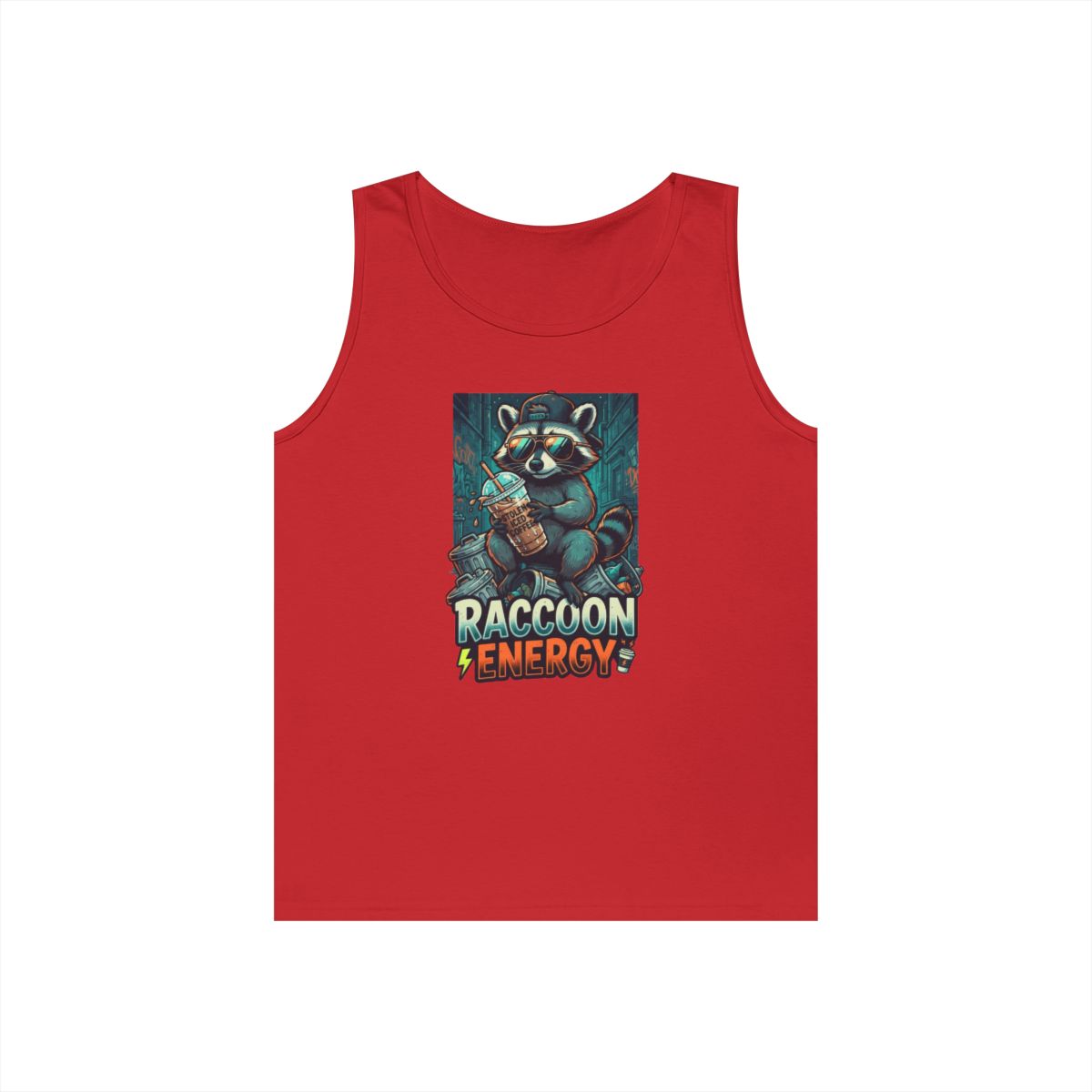 Color: Red | Raccoon Energy Tank Top