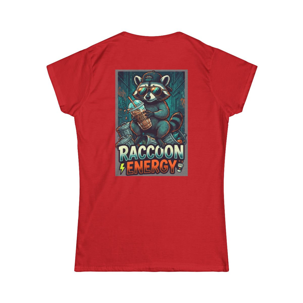 Color: Red | Raccoon Energy Women's Tee