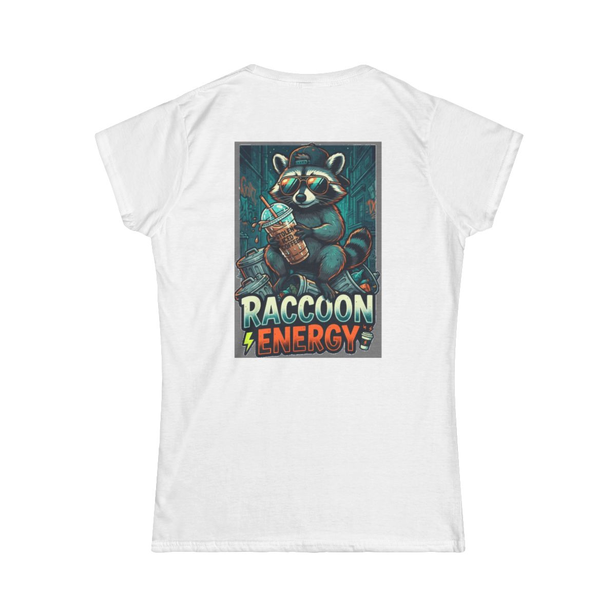 Color: White | Raccoon Energy Women's Tee