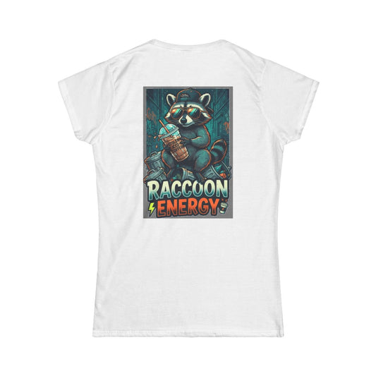 Color: White | Raccoon Energy Women's Tee