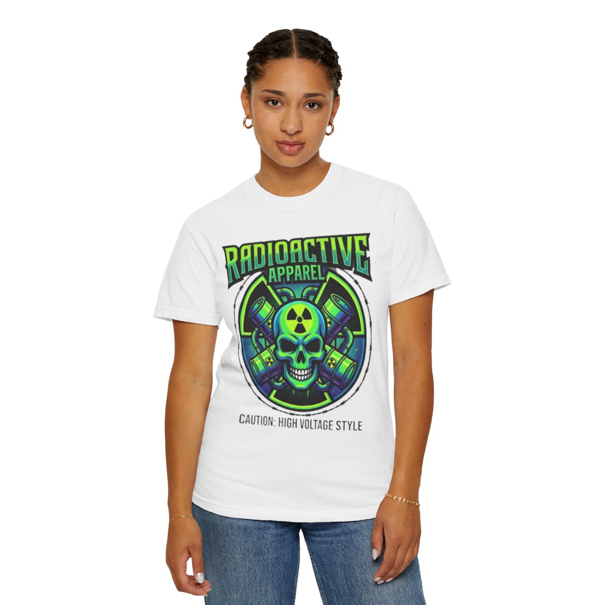 Color: White | Radioactive Apparel Unisex Garment-Dyed Tee