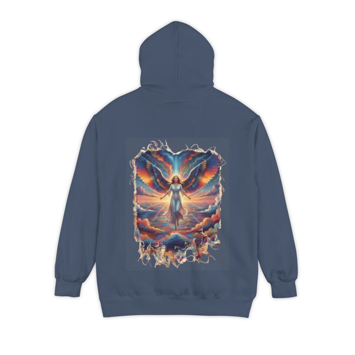 Color: Denim | Rainbow Angel Garment-Dyed Hoodie