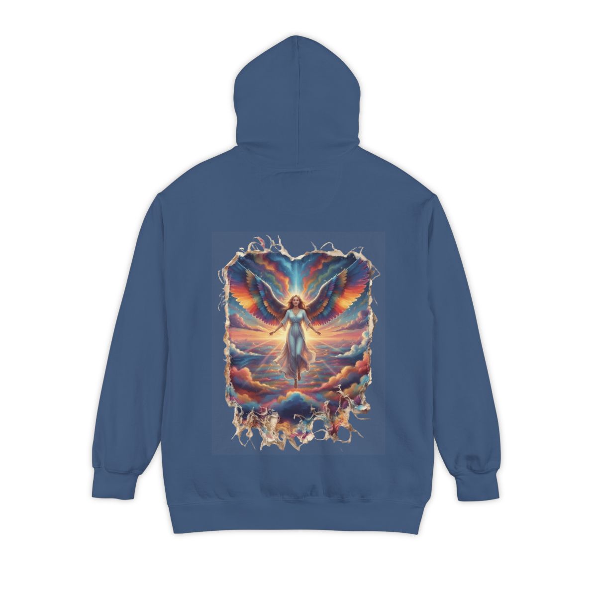 Color: True Navy | Rainbow Angel Garment-Dyed Hoodie