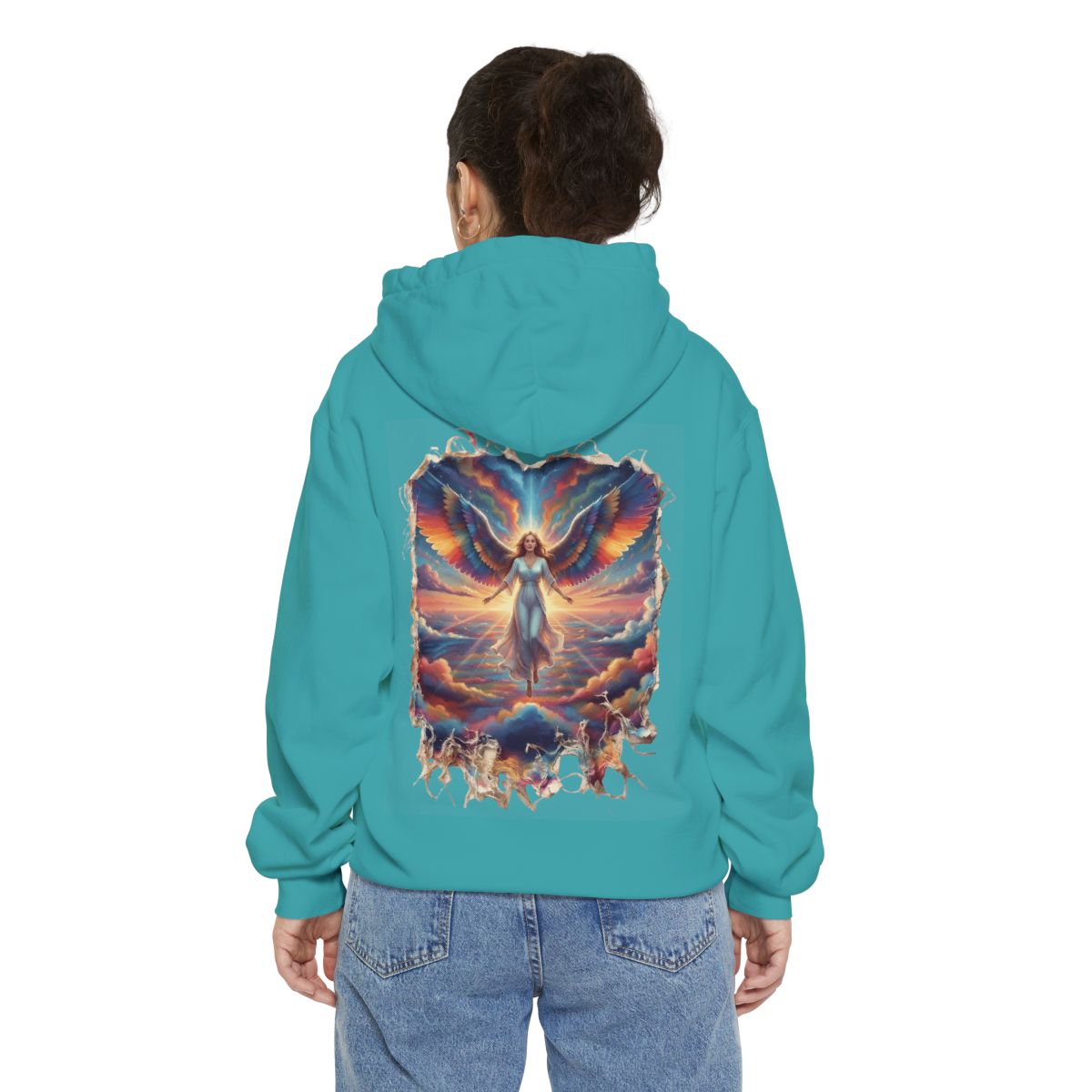 Color: Seafoam | Rainbow Angel Garment-Dyed Hoodie