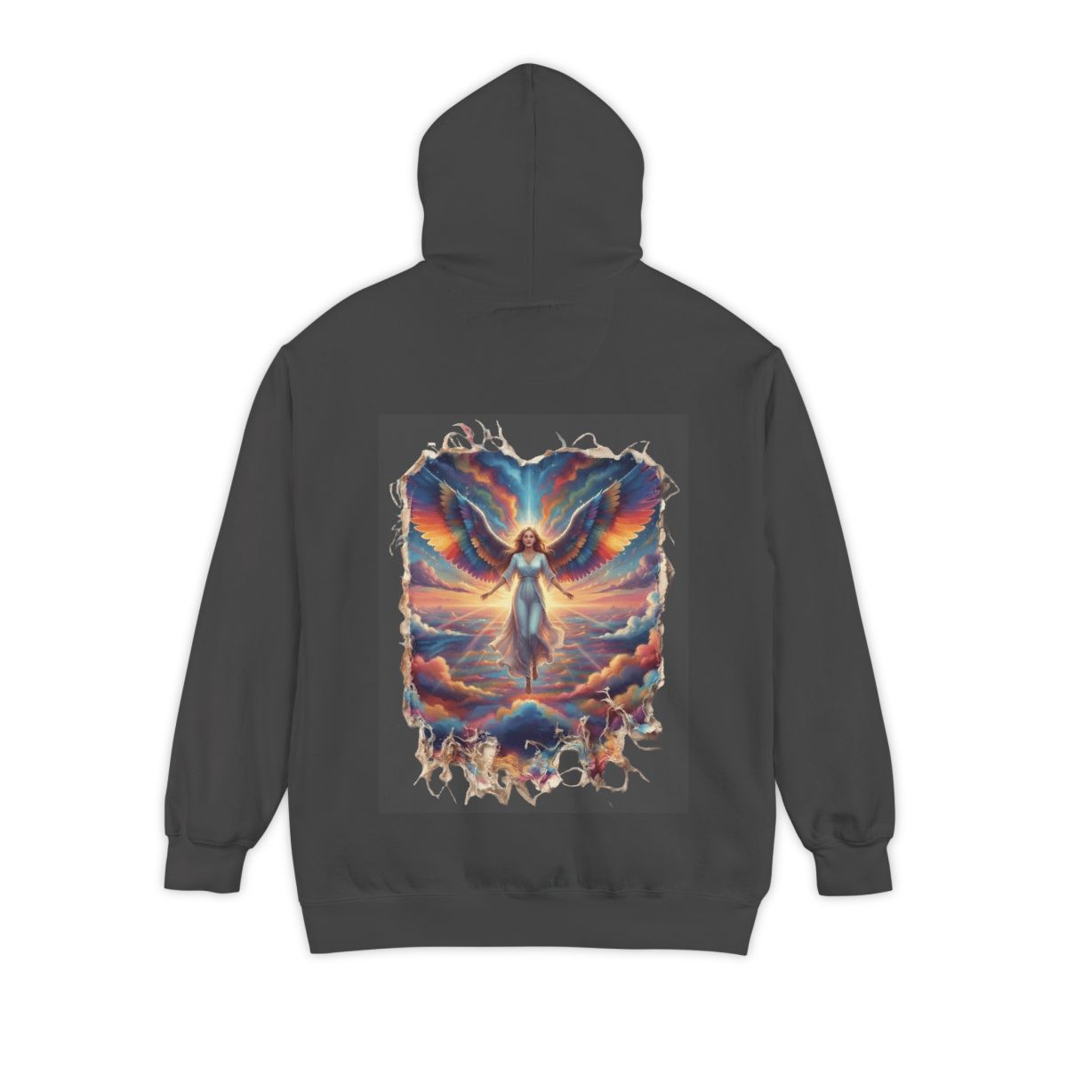 Color: Pepper | Rainbow Angel Garment-Dyed Hoodie