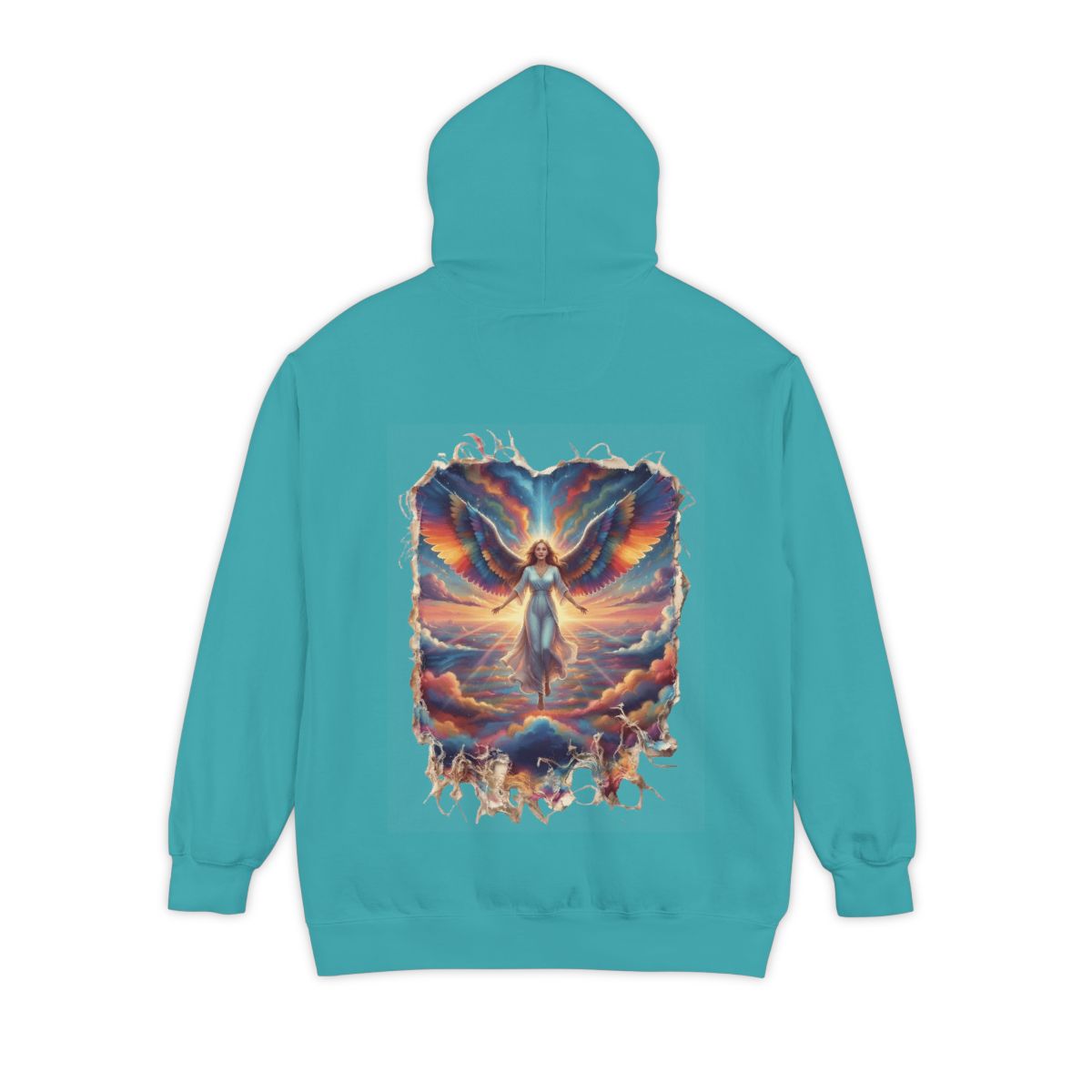 Color: Seafoam | Rainbow Angel Garment-Dyed Hoodie