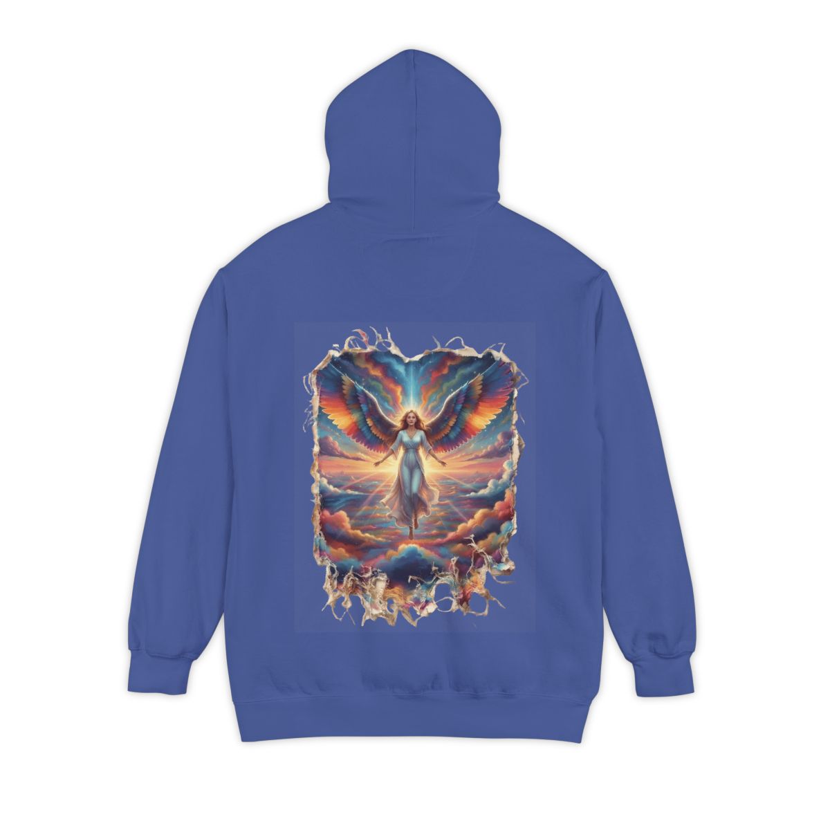 Color: Flo Blue | Rainbow Angel Garment-Dyed Hoodie