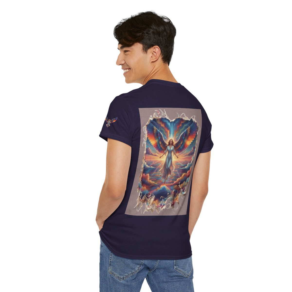 Color: Blackberry | Rainbow Angel Premium Graphic Tee