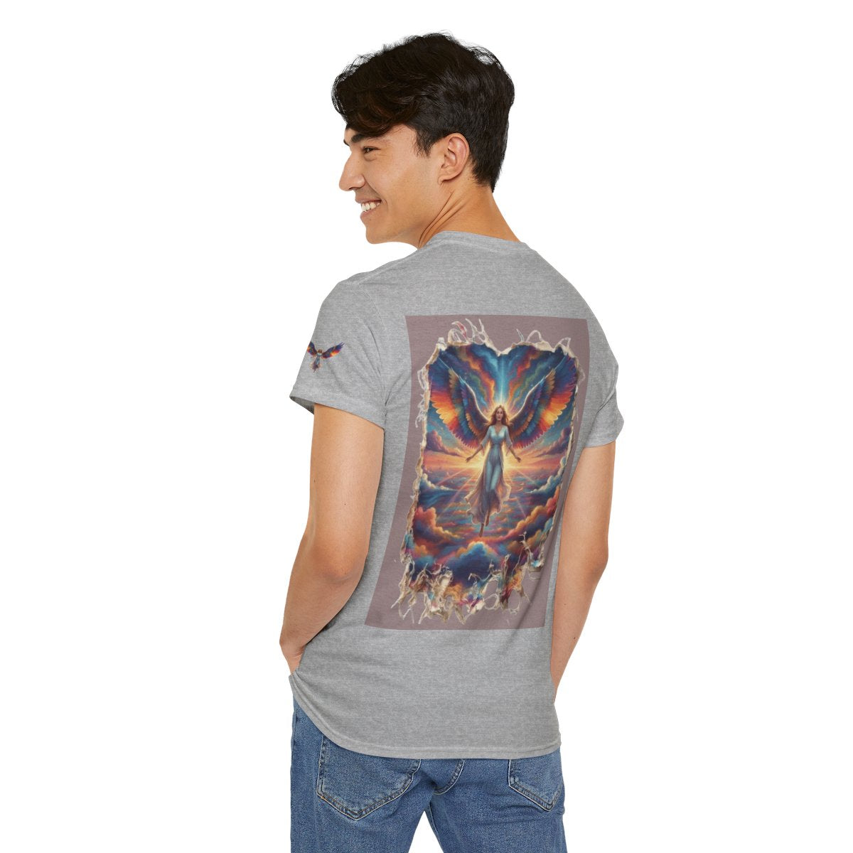 Color: Sport Grey | Rainbow Angel Premium Graphic Tee