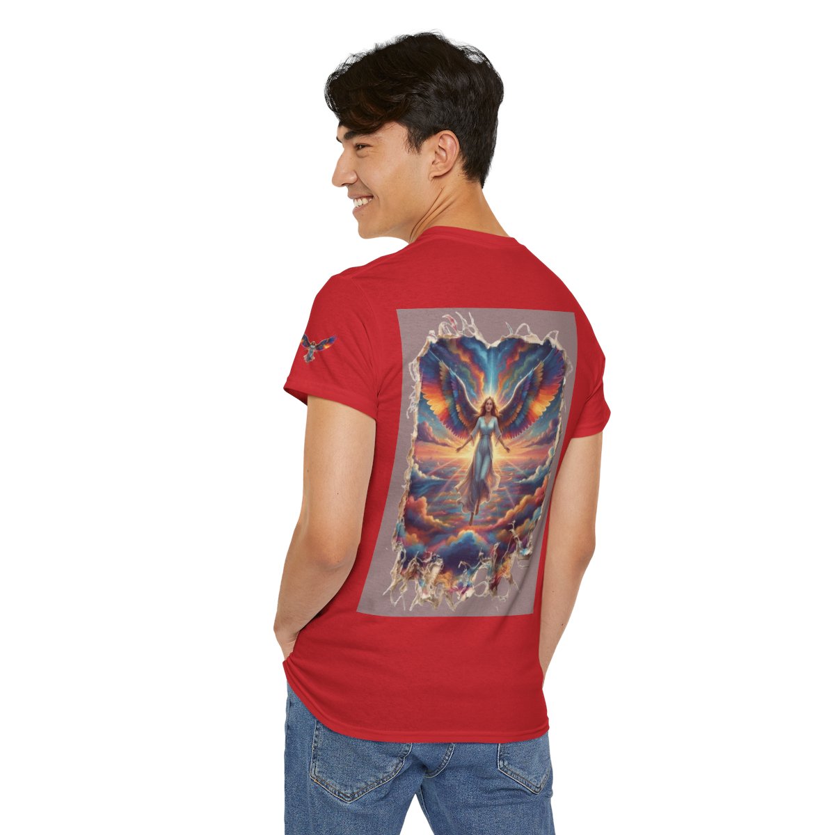 Color: Red | Rainbow Angel Premium Graphic Tee