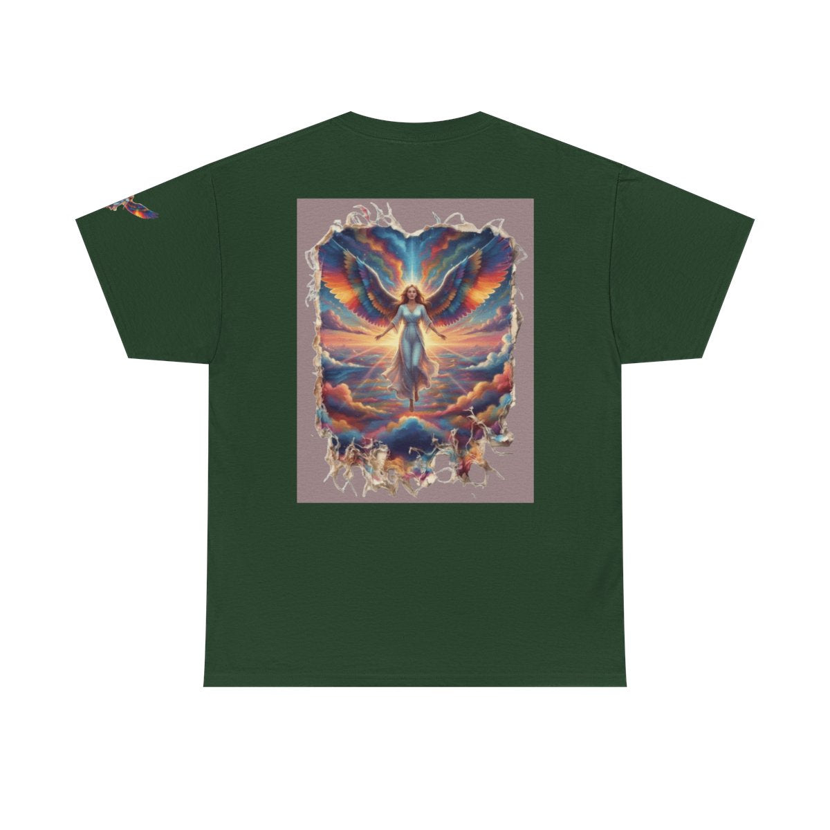 Color: Forest Green | Rainbow Angel Premium Graphic Tee