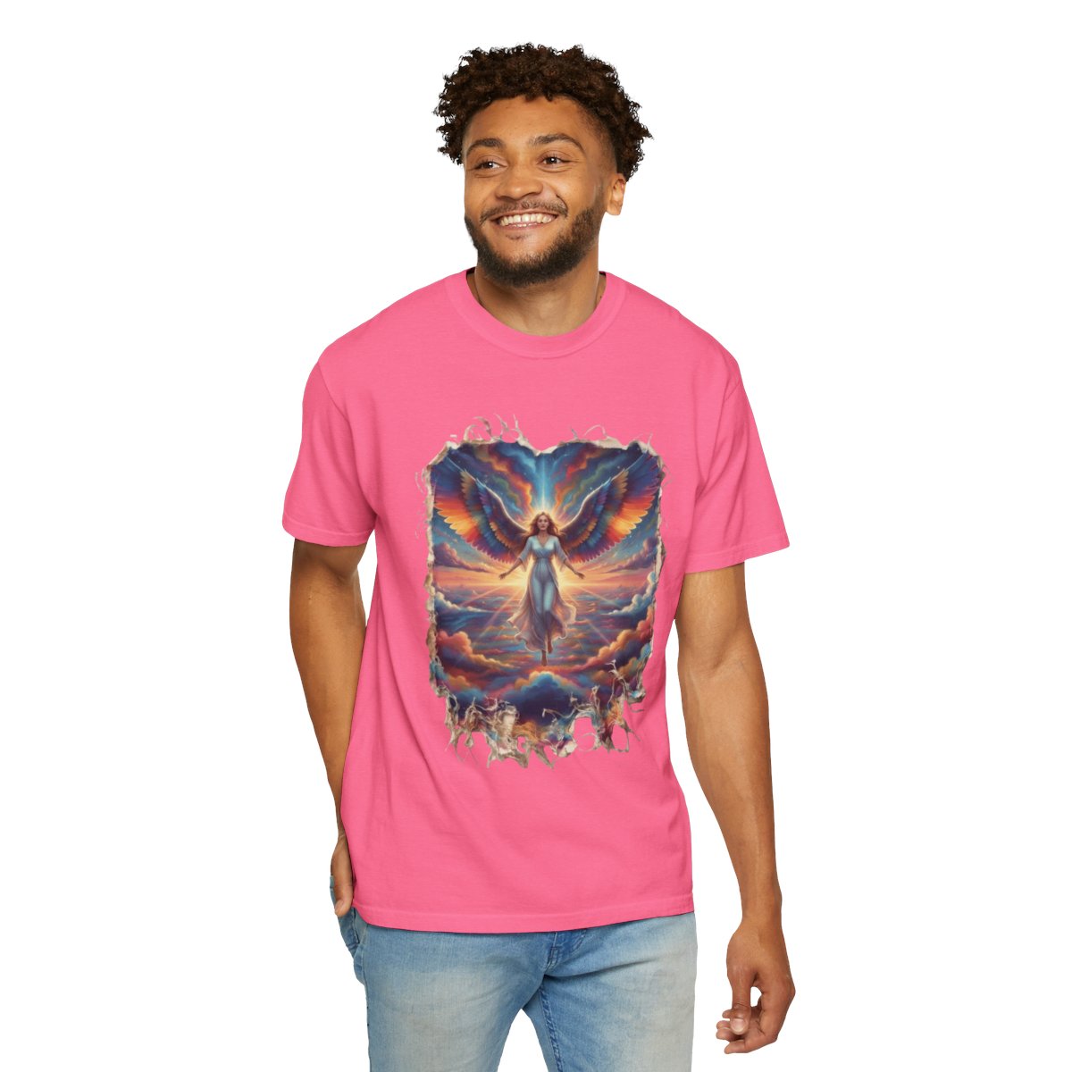 Color: Crunchberry | Rainbow Angel Unisex Garment-Dyed Tee