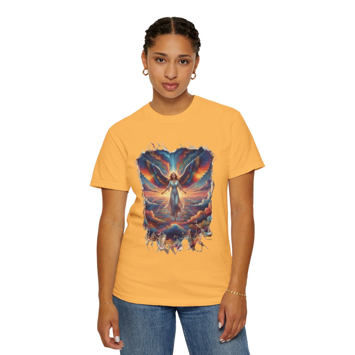 Color: Citrus | Rainbow Angel Unisex Garment-Dyed Tee