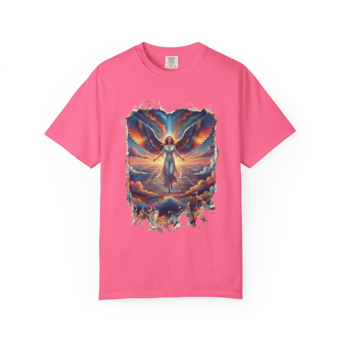 Color: Crunchberry | Rainbow Angel Unisex Garment-Dyed Tee