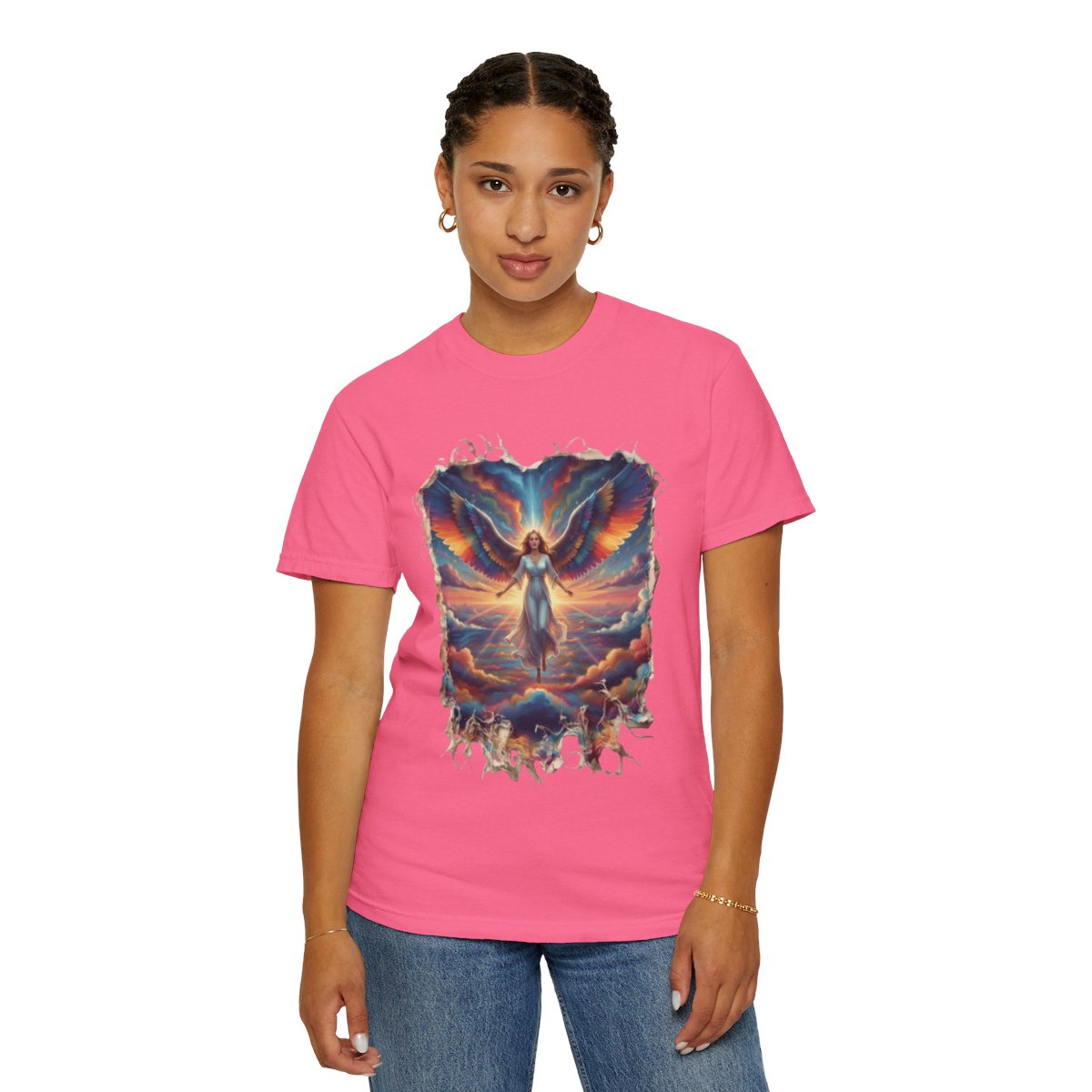 Color: Crunchberry | Rainbow Angel Unisex Garment-Dyed Tee