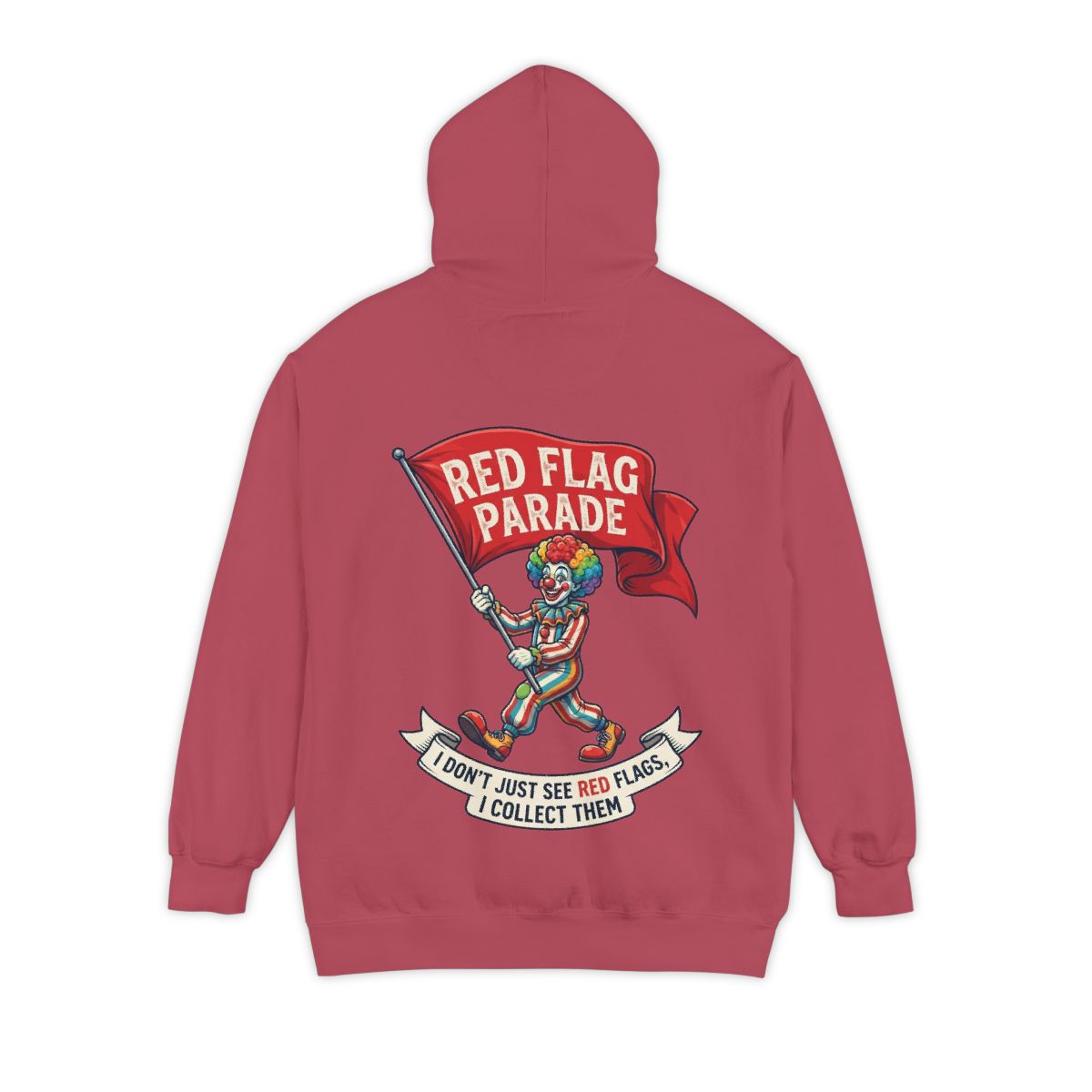 Color: Crimson | Red Flag Parade Garment-Dyed Hoodie