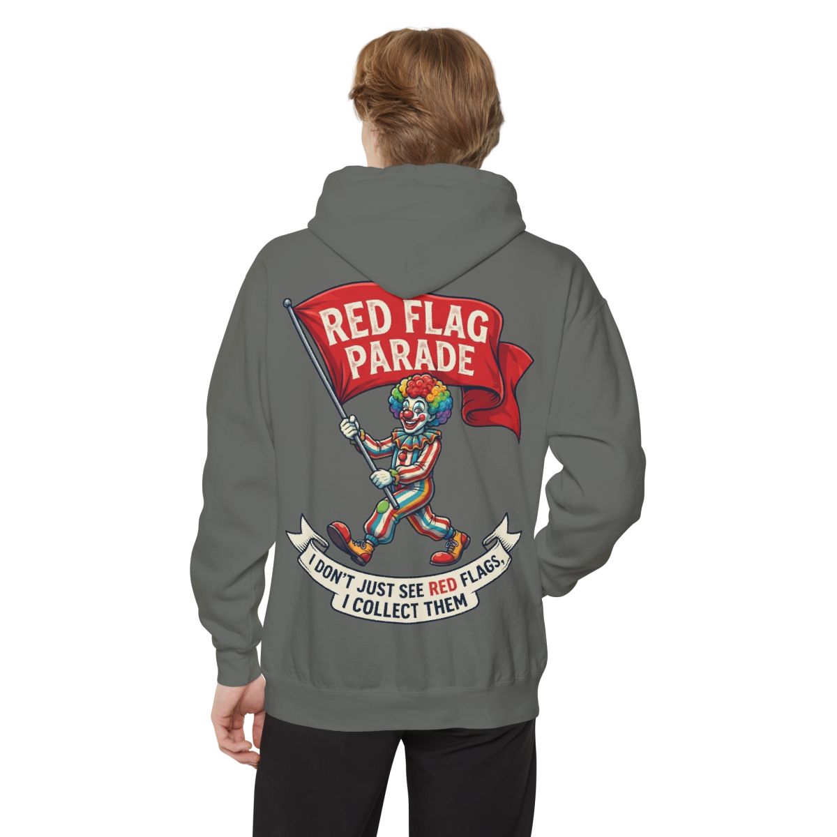 Color: Grey | Red Flag Parade Garment-Dyed Hoodie