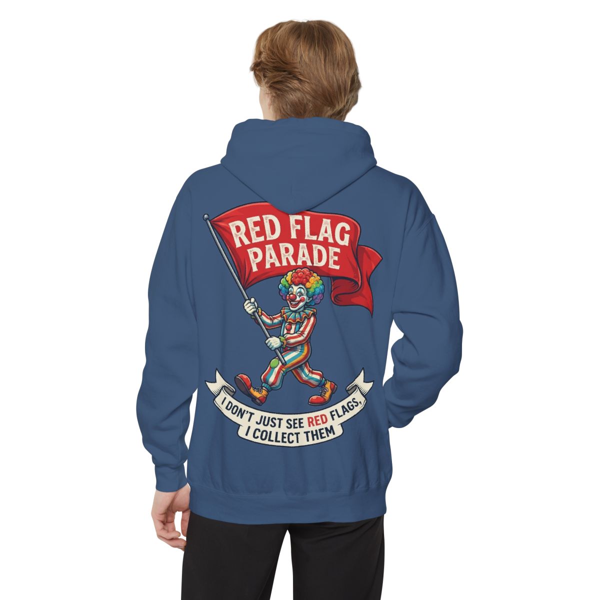 Color: True Navy | Red Flag Parade Garment-Dyed Hoodie