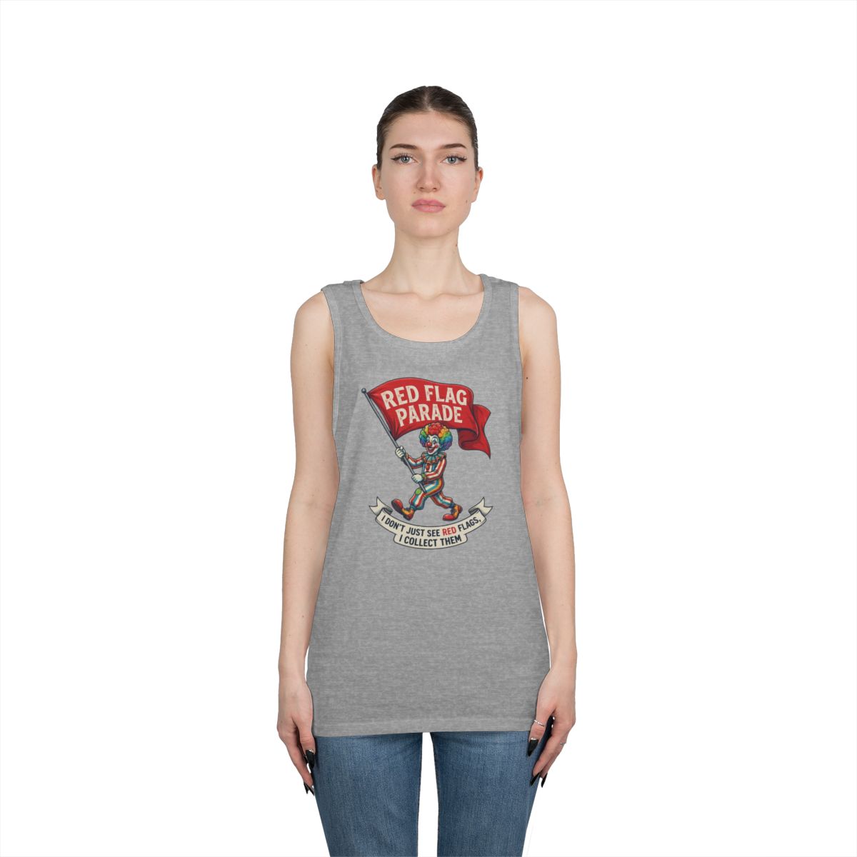 Color: Sport Grey | Red Flag Parade Tank Top