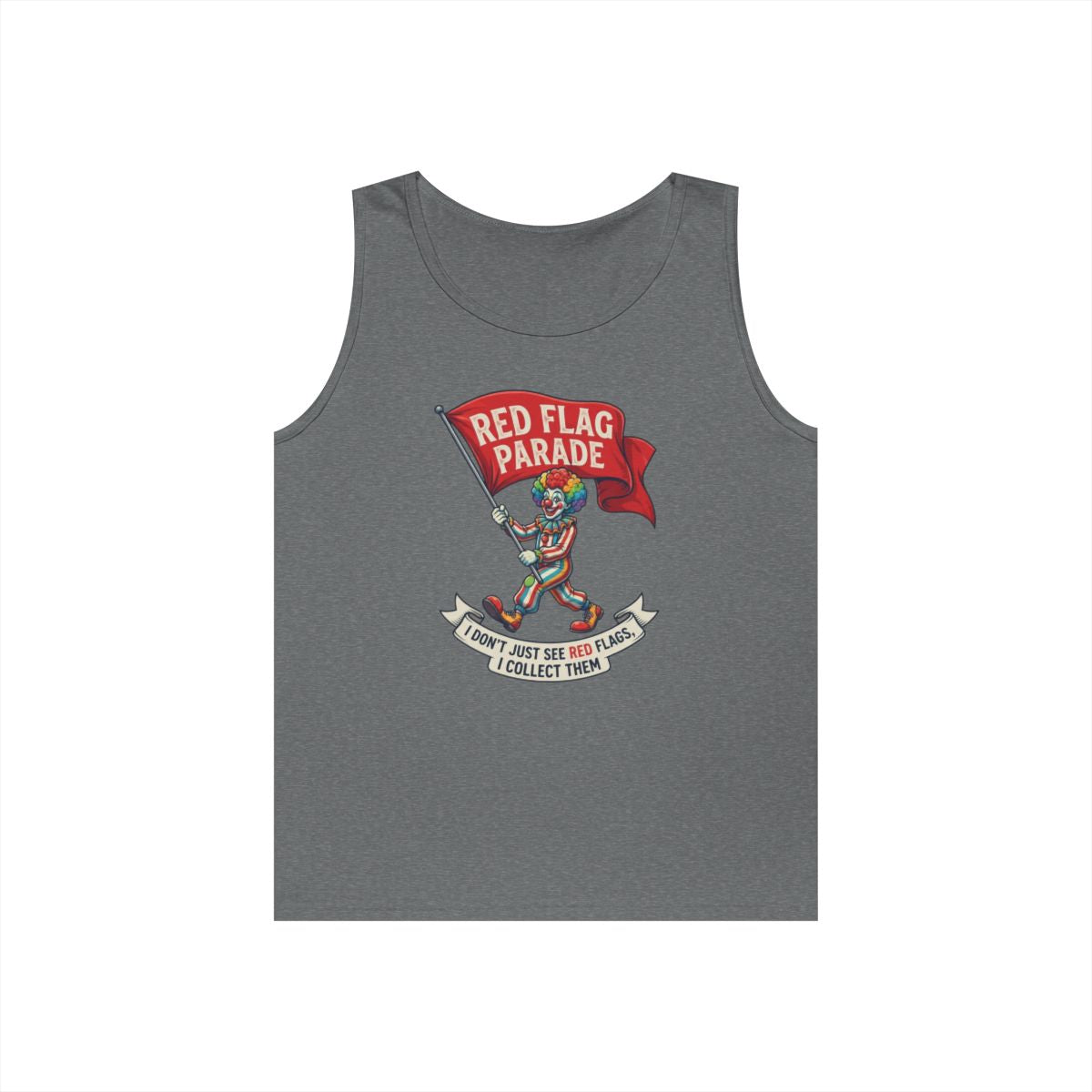 Color: Graphite Heather | Red Flag Parade Tank Top
