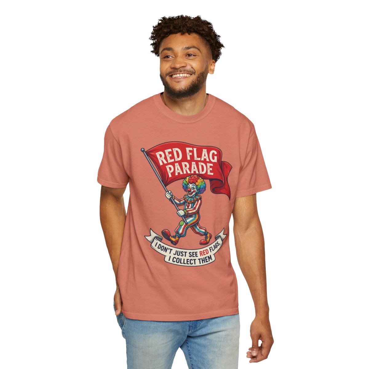 Color: Terracotta | Red Flag Parade Unisex Garment-Dyed Tee