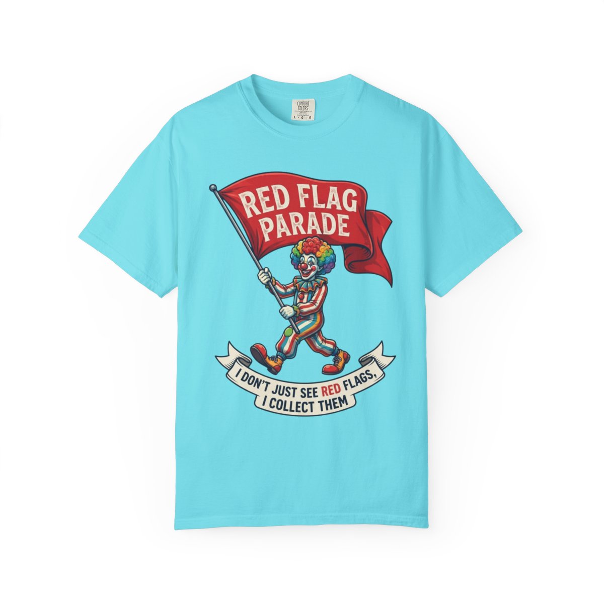 Color: Lagoon Blue | Red Flag Parade Unisex Garment-Dyed Tee
