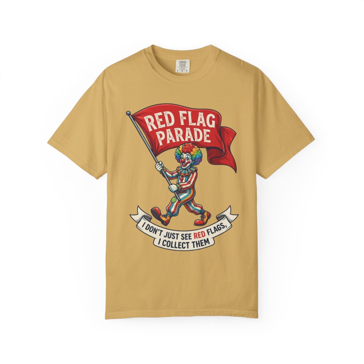 Color: Mustard | Red Flag Parade Unisex Garment-Dyed Tee