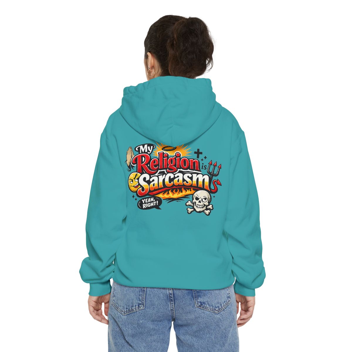 Color: Seafoam | Religion Sarcasm Garment-Dyed Hoodie