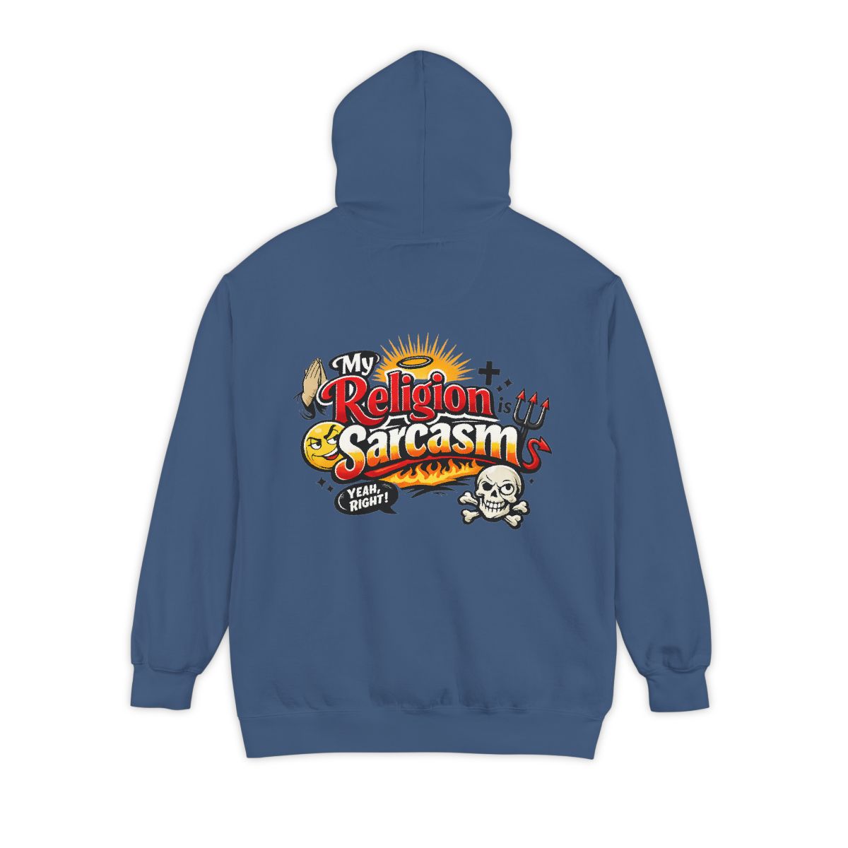 Color: True Navy | Religion Sarcasm Garment-Dyed Hoodie