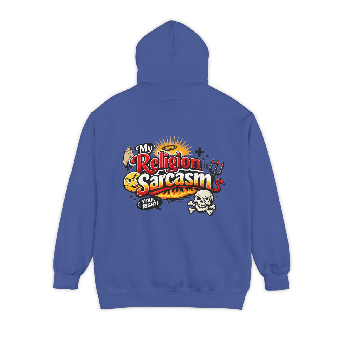 Color: Flo Blue | Religion Sarcasm Garment-Dyed Hoodie