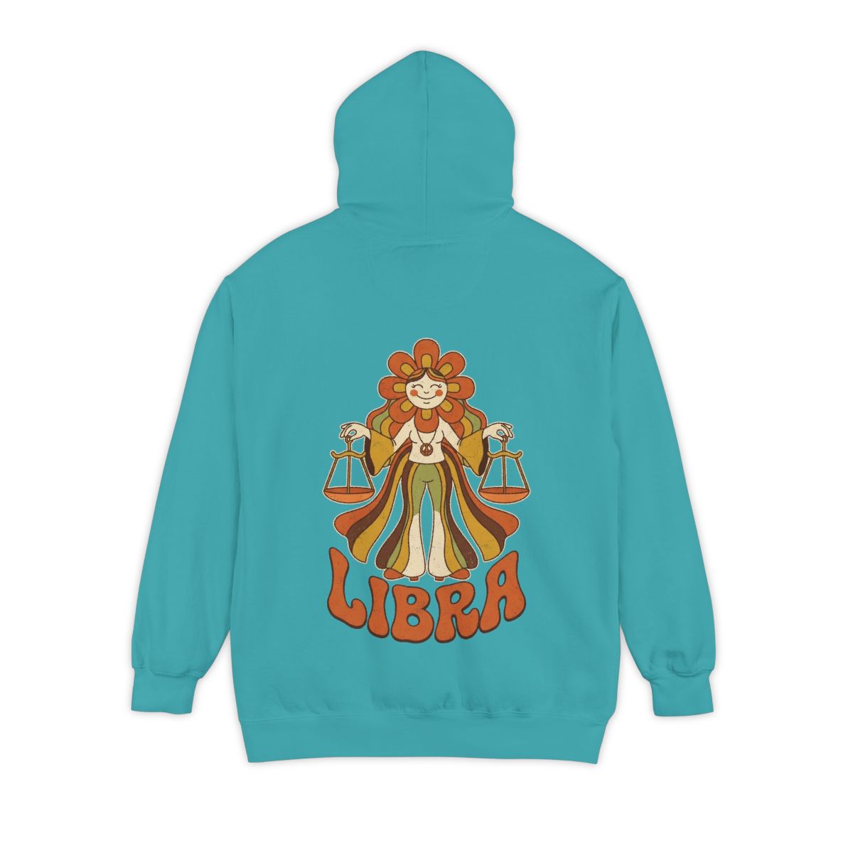 Color: Seafoam | Retro Mascot Groovy Libra Garment-Dyed Hoodie