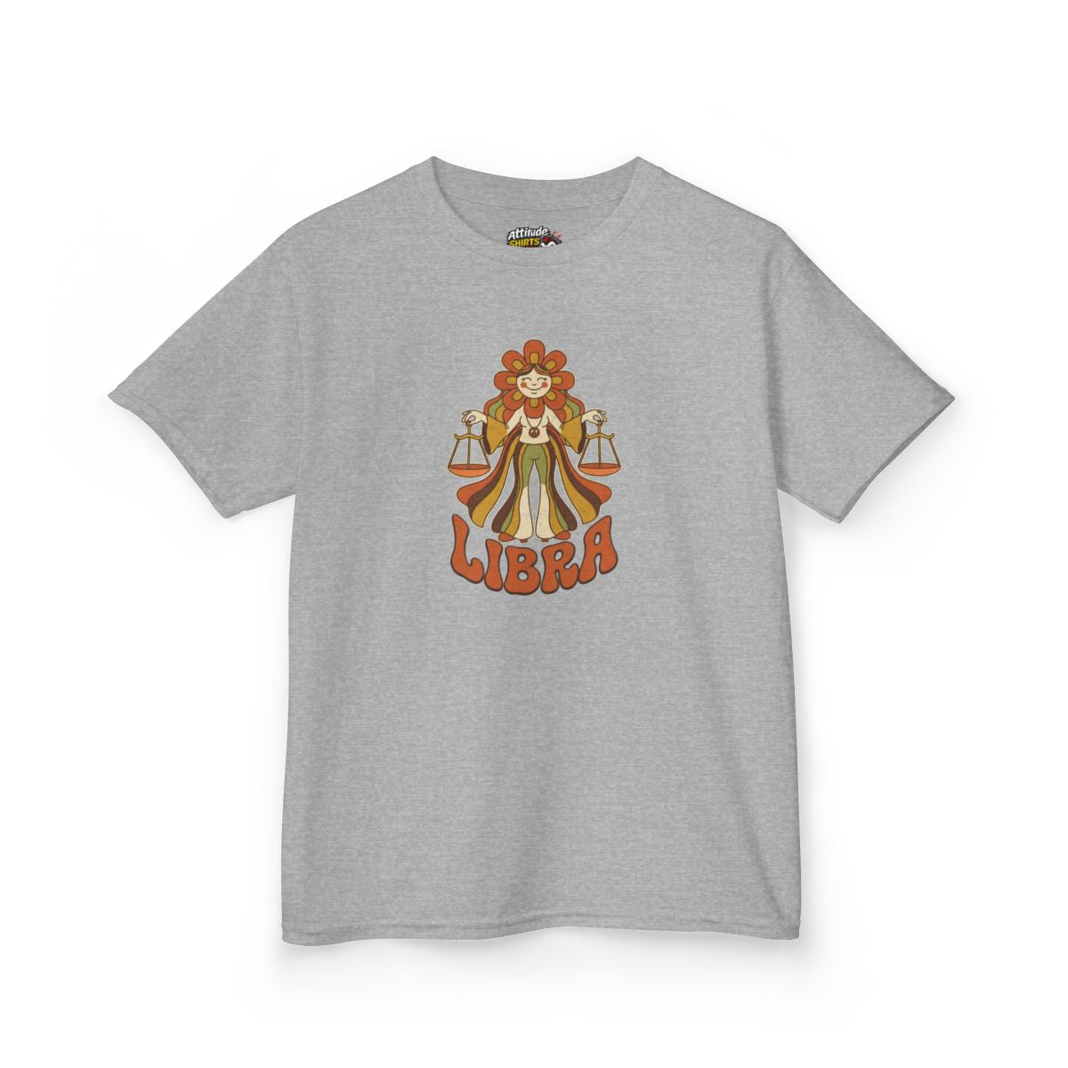 Color: Sport Grey | Retro Mascot Groovy Libra Kids Tee