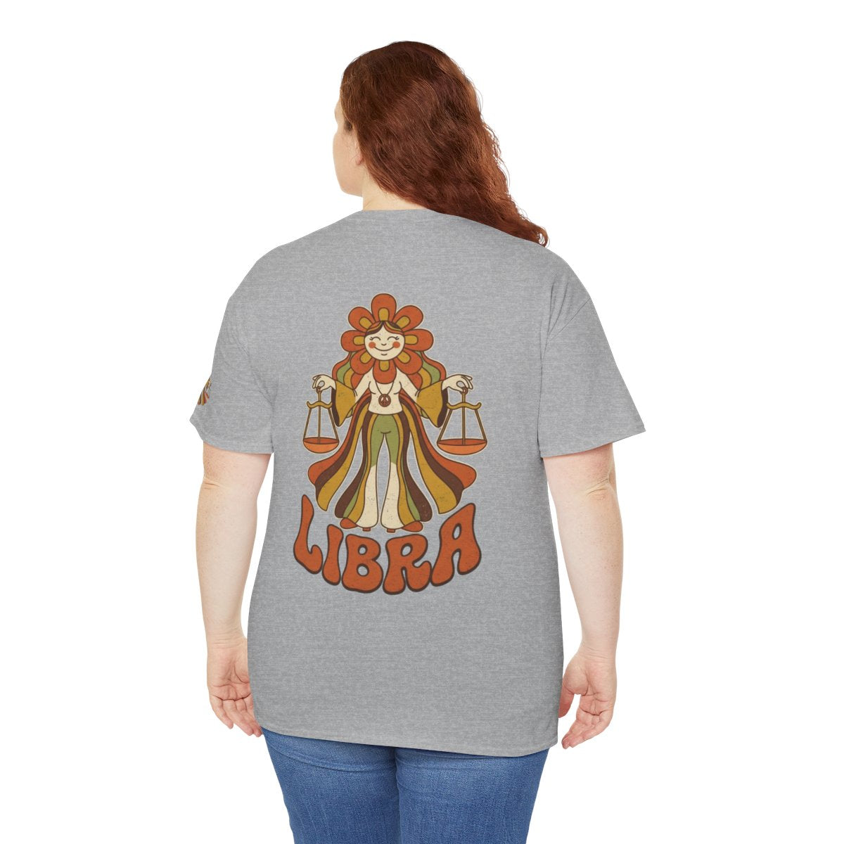 Color: Sport Grey | Retro Mascot Groovy Libra Premium Graphic Tee